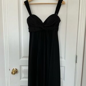 BCBGMaxAzria Black Pleated Bust Sleeveless Maxi Dress